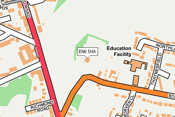 EN6 5HA map - OS OpenMap – Local (Ordnance Survey) EN6 5HA map - OS OpenMap – Local (Ordnance Survey)
