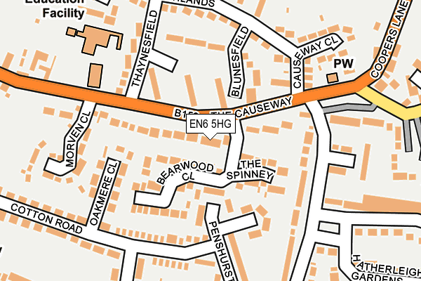 EN6 5HG map - OS OpenMap – Local (Ordnance Survey) EN6 5HG map - OS OpenMap – Local (Ordnance Survey)