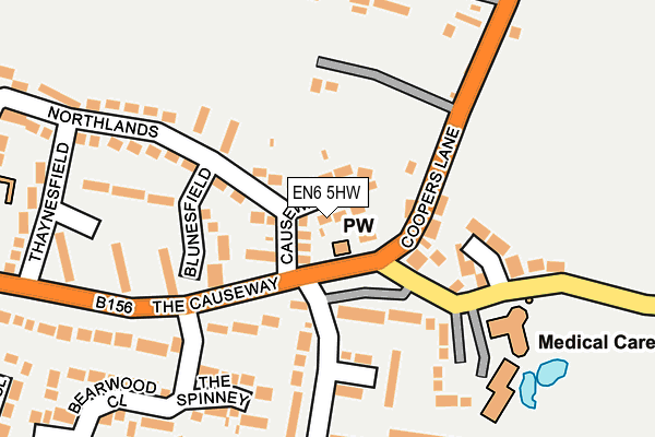 EN6 5HW map - OS OpenMap – Local (Ordnance Survey) EN6 5HW map - OS OpenMap – Local (Ordnance Survey)