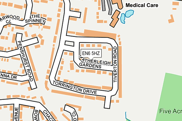 EN6 5HZ map - OS OpenMap – Local (Ordnance Survey) EN6 5HZ map - OS OpenMap – Local (Ordnance Survey)