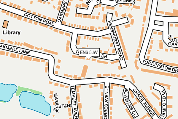 EN6 5JW map - OS OpenMap – Local (Ordnance Survey) EN6 5JW map - OS OpenMap – Local (Ordnance Survey)