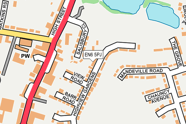 EN6 5PJ map - OS OpenMap – Local (Ordnance Survey) EN6 5PJ map - OS OpenMap – Local (Ordnance Survey)