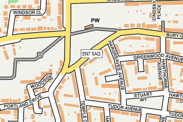 EN7 5AQ map - OS OpenMap – Local (Ordnance Survey) EN7 5AQ map - OS OpenMap – Local (Ordnance Survey)