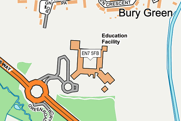 EN7 5FB map - OS OpenMap – Local (Ordnance Survey) EN7 5FB map - OS OpenMap – Local (Ordnance Survey)