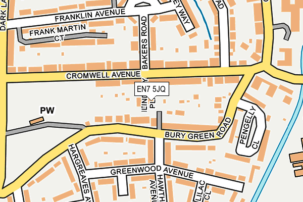 EN7 5JQ map - OS OpenMap – Local (Ordnance Survey) EN7 5JQ map - OS OpenMap – Local (Ordnance Survey)