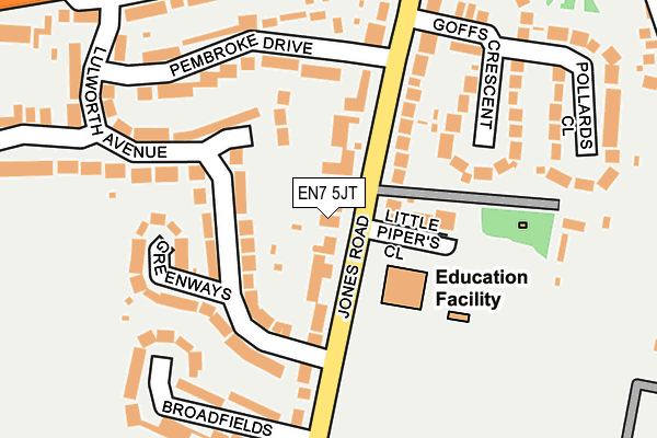 EN7 5JT map - OS OpenMap – Local (Ordnance Survey) EN7 5JT map - OS OpenMap – Local (Ordnance Survey)