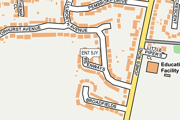EN7 5JY map - OS OpenMap – Local (Ordnance Survey) EN7 5JY map - OS OpenMap – Local (Ordnance Survey)