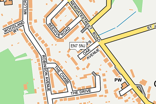 EN7 5NJ map - OS OpenMap – Local (Ordnance Survey) EN7 5NJ map - OS OpenMap – Local (Ordnance Survey)