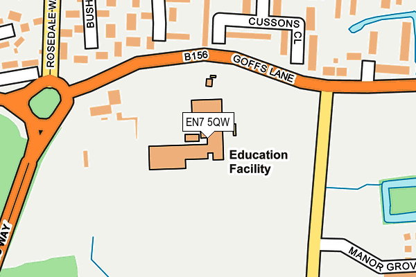 EN7 5QW map - OS OpenMap – Local (Ordnance Survey) EN7 5QW map - OS OpenMap – Local (Ordnance Survey)