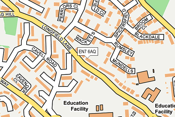 EN7 6AQ map - OS OpenMap – Local (Ordnance Survey) EN7 6AQ map - OS OpenMap – Local (Ordnance Survey)