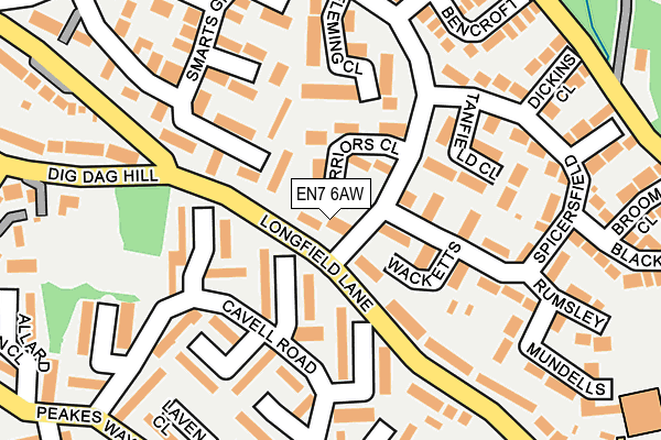 EN7 6AW map - OS OpenMap – Local (Ordnance Survey) EN7 6AW map - OS OpenMap – Local (Ordnance Survey)