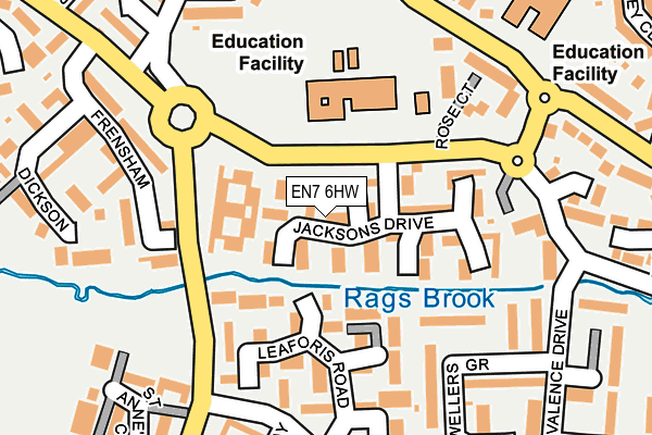 EN7 6HW map - OS OpenMap – Local (Ordnance Survey)