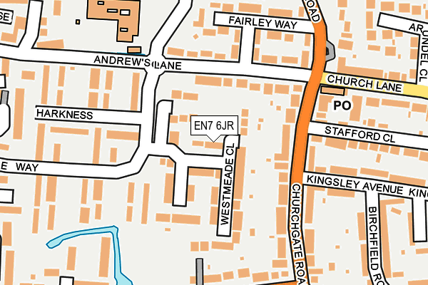 EN7 6JR map - OS OpenMap – Local (Ordnance Survey) EN7 6JR map - OS OpenMap – Local (Ordnance Survey)