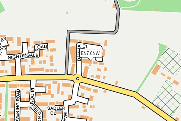 EN7 6NW map - OS OpenMap – Local (Ordnance Survey) EN7 6NW map - OS OpenMap – Local (Ordnance Survey)