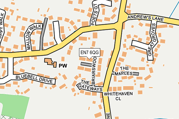 EN7 6QG map - OS OpenMap – Local (Ordnance Survey) EN7 6QG map - OS OpenMap – Local (Ordnance Survey)