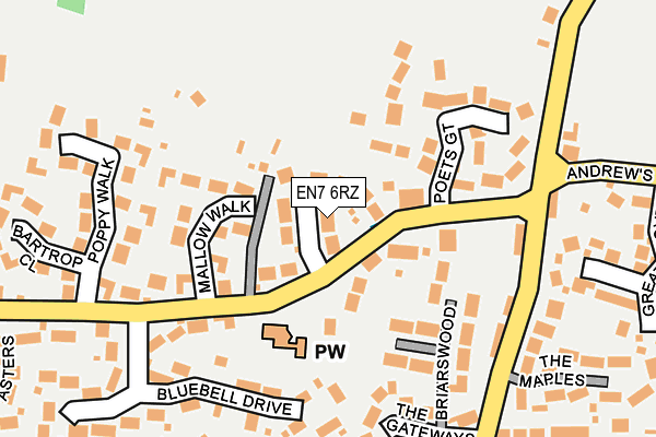 EN7 6RZ map - OS OpenMap – Local (Ordnance Survey) EN7 6RZ map - OS OpenMap – Local (Ordnance Survey)