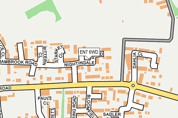 EN7 6WD map - OS OpenMap – Local (Ordnance Survey) EN7 6WD map - OS OpenMap – Local (Ordnance Survey)