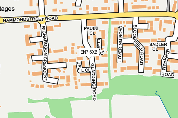 EN7 6XB map - OS OpenMap – Local (Ordnance Survey) EN7 6XB map - OS OpenMap – Local (Ordnance Survey)