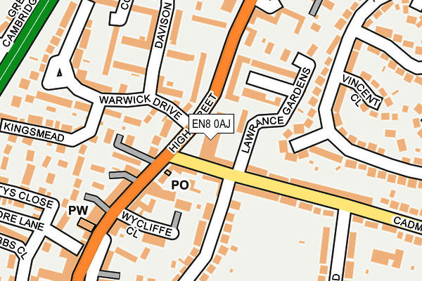 EN8 0AJ map - OS OpenMap – Local (Ordnance Survey) EN8 0AJ map - OS OpenMap – Local (Ordnance Survey)