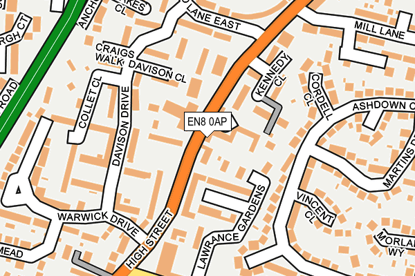 EN8 0AP map - OS OpenMap – Local (Ordnance Survey) EN8 0AP map - OS OpenMap – Local (Ordnance Survey)