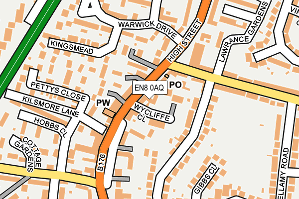 EN8 0AQ map - OS OpenMap – Local (Ordnance Survey)