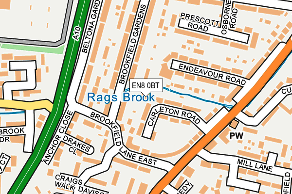 EN8 0BT map - OS OpenMap – Local (Ordnance Survey)