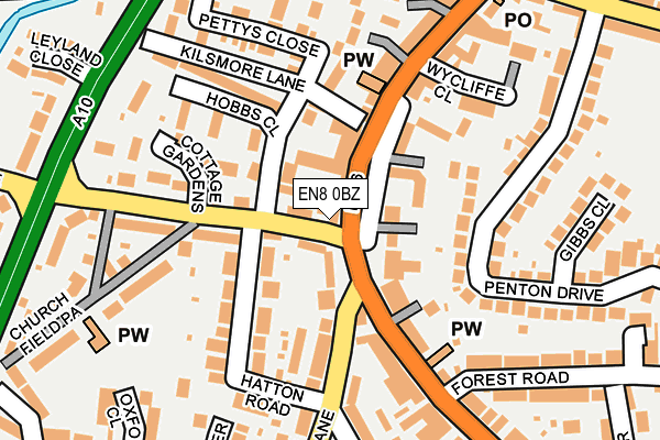 EN8 0BZ map - OS OpenMap – Local (Ordnance Survey) EN8 0BZ map - OS OpenMap – Local (Ordnance Survey)