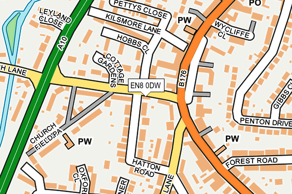 EN8 0DW map - OS OpenMap – Local (Ordnance Survey) EN8 0DW map - OS OpenMap – Local (Ordnance Survey)