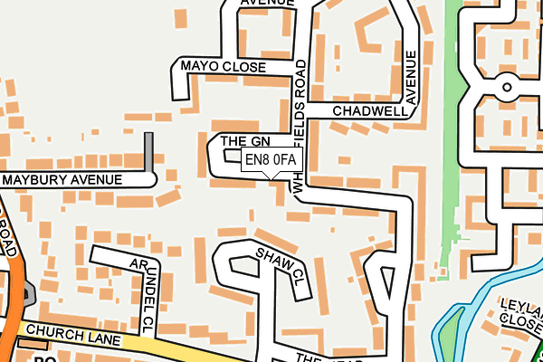 EN8 0FA map - OS OpenMap – Local (Ordnance Survey) EN8 0FA map - OS OpenMap – Local (Ordnance Survey)