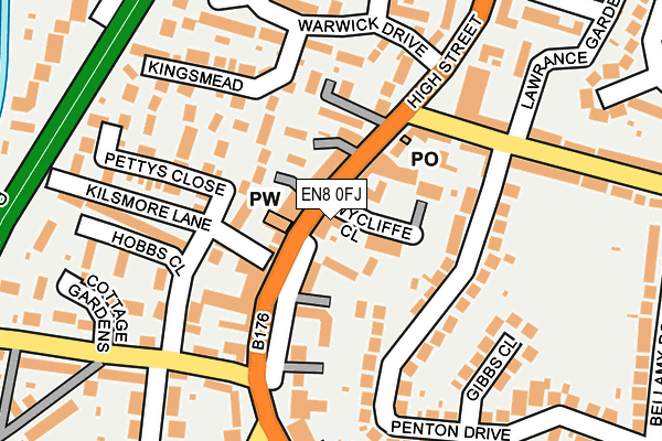 EN8 0FJ map - OS OpenMap – Local (Ordnance Survey) EN8 0FJ map - OS OpenMap – Local (Ordnance Survey)