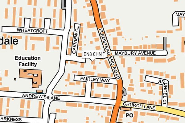 EN8 0HN map - OS OpenMap – Local (Ordnance Survey) EN8 0HN map - OS OpenMap – Local (Ordnance Survey)
