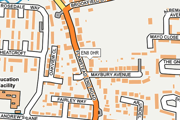 EN8 0HR map - OS OpenMap – Local (Ordnance Survey) EN8 0HR map - OS OpenMap – Local (Ordnance Survey)
