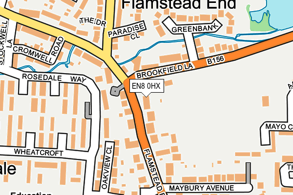 EN8 0HX map - OS OpenMap – Local (Ordnance Survey) EN8 0HX map - OS OpenMap – Local (Ordnance Survey)