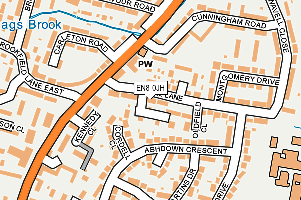 EN8 0JH map - OS OpenMap – Local (Ordnance Survey) EN8 0JH map - OS OpenMap – Local (Ordnance Survey)