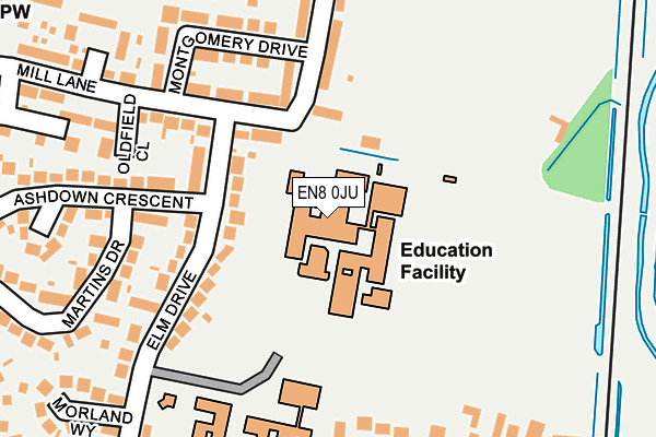 EN8 0JU map - OS OpenMap – Local (Ordnance Survey)