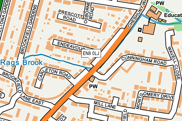 EN8 0LJ map - OS OpenMap – Local (Ordnance Survey) EN8 0LJ map - OS OpenMap – Local (Ordnance Survey)