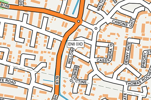 EN8 0XD map - OS OpenMap – Local (Ordnance Survey) EN8 0XD map - OS OpenMap – Local (Ordnance Survey)