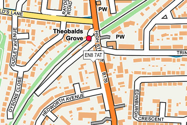 EN8 7AT map - OS OpenMap – Local (Ordnance Survey)