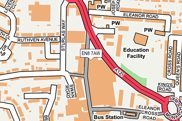 EN8 7AW map - OS OpenMap – Local (Ordnance Survey) EN8 7AW map - OS OpenMap – Local (Ordnance Survey)
