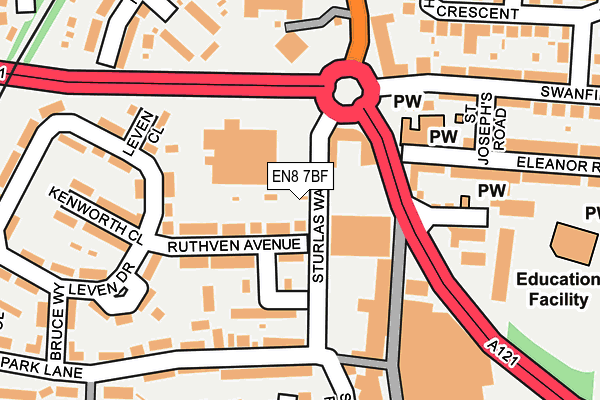 EN8 7BF map - OS OpenMap – Local (Ordnance Survey) EN8 7BF map - OS OpenMap – Local (Ordnance Survey)
