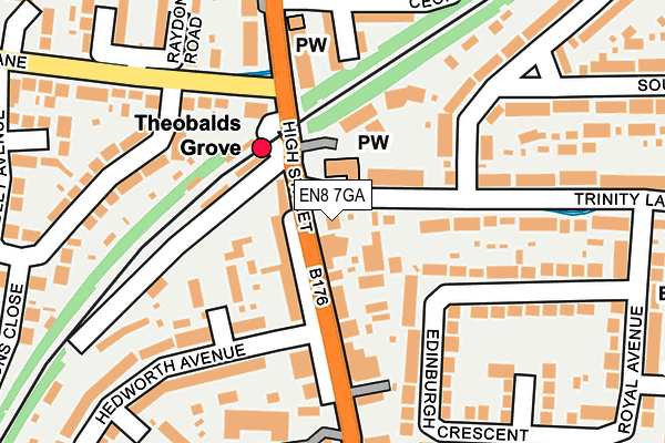 EN8 7GA map - OS OpenMap – Local (Ordnance Survey)