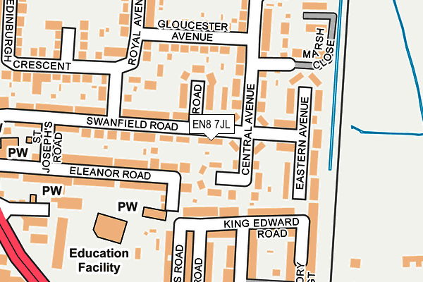 EN8 7JL map - OS OpenMap – Local (Ordnance Survey) EN8 7JL map - OS OpenMap – Local (Ordnance Survey)