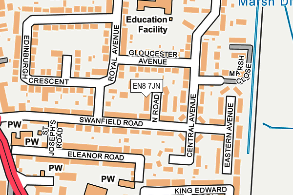 EN8 7JN map - OS OpenMap – Local (Ordnance Survey) EN8 7JN map - OS OpenMap – Local (Ordnance Survey)