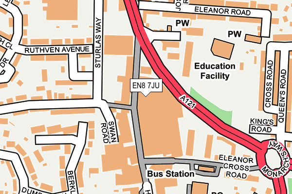 EN8 7JU map - OS OpenMap – Local (Ordnance Survey) EN8 7JU map - OS OpenMap – Local (Ordnance Survey)