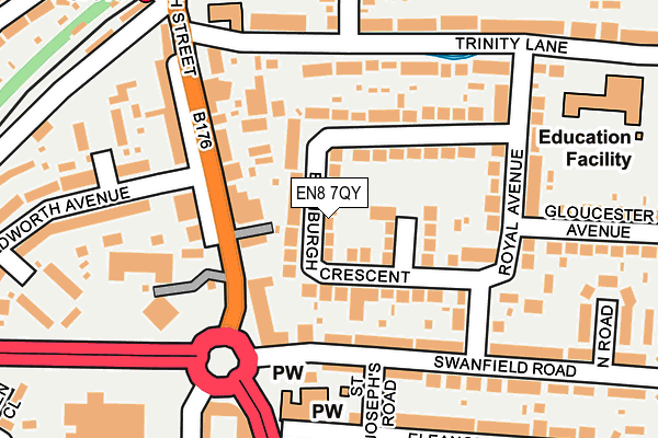 EN8 7QY map - OS OpenMap – Local (Ordnance Survey) EN8 7QY map - OS OpenMap – Local (Ordnance Survey)
