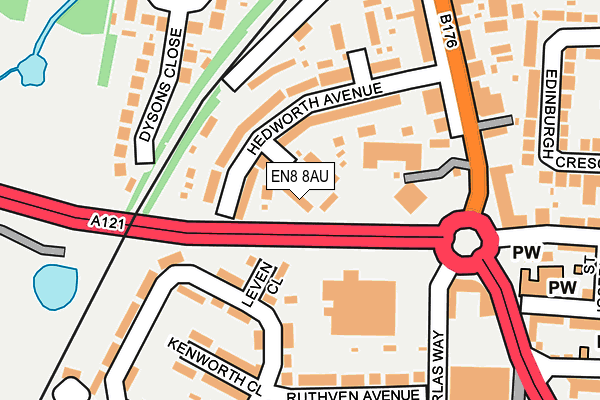 EN8 8AU map - OS OpenMap – Local (Ordnance Survey) EN8 8AU map - OS OpenMap – Local (Ordnance Survey)