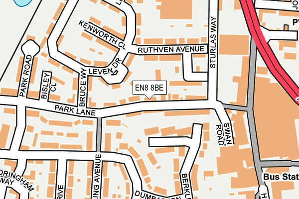 EN8 8BE map - OS OpenMap – Local (Ordnance Survey) EN8 8BE map - OS OpenMap – Local (Ordnance Survey)