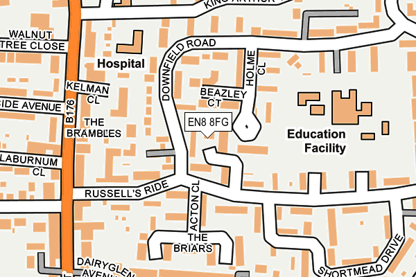 EN8 8FG map - OS OpenMap – Local (Ordnance Survey) EN8 8FG map - OS OpenMap – Local (Ordnance Survey)