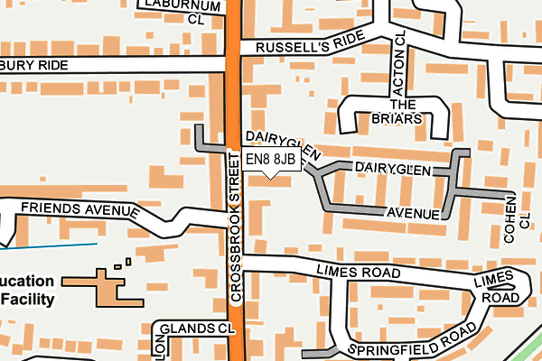 EN8 8JB map - OS OpenMap – Local (Ordnance Survey) EN8 8JB map - OS OpenMap – Local (Ordnance Survey)