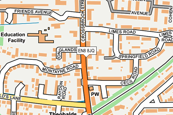 EN8 8JQ map - OS OpenMap – Local (Ordnance Survey) EN8 8JQ map - OS OpenMap – Local (Ordnance Survey)
